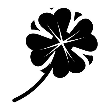 Yonca simgesi. siyah ve beyaz resimleme.