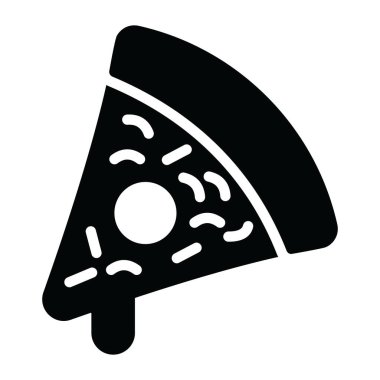 Pizza ikonu. Web için basit besin vektör simgeleri çizimi