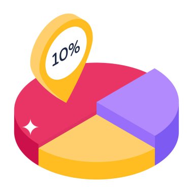 Grafik vektör illüstrasyonlu pasta grafiği