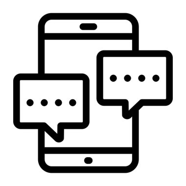 konuşma balonu vektör resimli cep telefonu