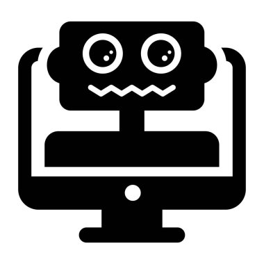 robot. Web simgesi basit illüstrasyon