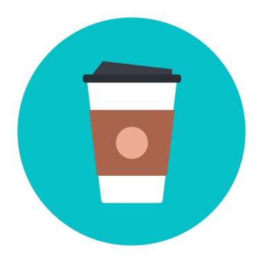 Kahve fincanı ikonu. Web tasarımı için kağıt torba vektör simgelerinin düz çizimi