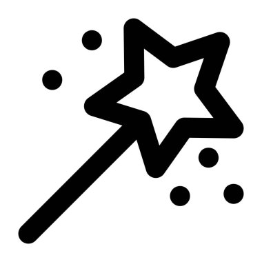 Sihirli değnek. Web simgesi basit illüstrasyon