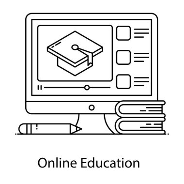 Simge tasarımı ile eğitim kavramı, vektör illüstrasyonu 10 eps grafik.