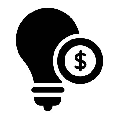 Beyaz arkaplanda ampul yassı simgesi. vektör illüstrasyonu