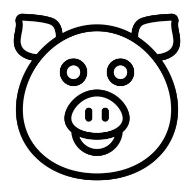 Domuz. Web simgesi basit illüstrasyon