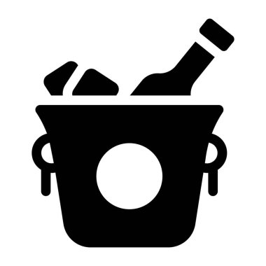 Ağ için buz kovası vektör simgelerinde bira şişesinin basit bir çizimi