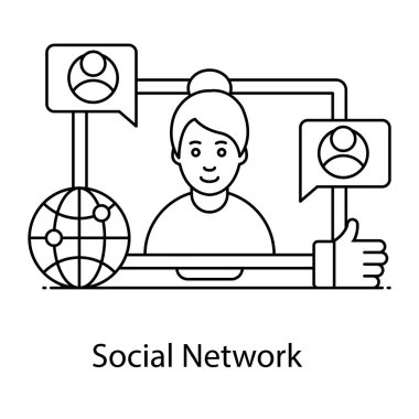 Sosyal ağ web simgesi basit tasarım