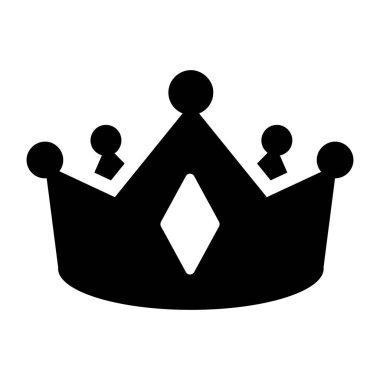 Taç ikonu. siyah ve beyaz resimleme.