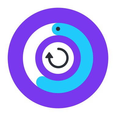 Hedef ve ok vektörü illüstrasyon grafik tasarımının dairesel simgesi