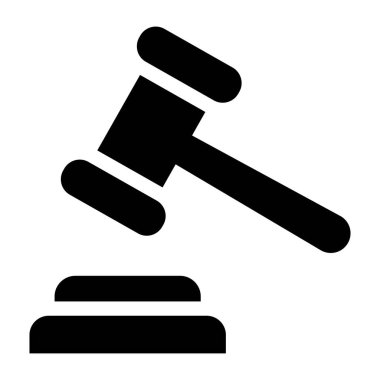 Yargıç Tokmak ikonu. Web tasarımı için yasanın çekiç vektör sembolünün basit bir gösterimi