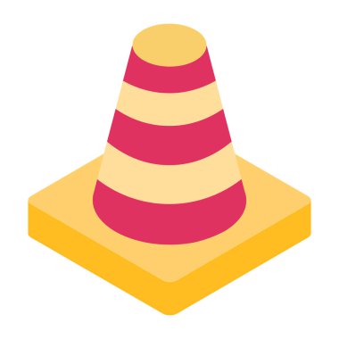 Trafik konisi vektör illüstrasyon tasarımı