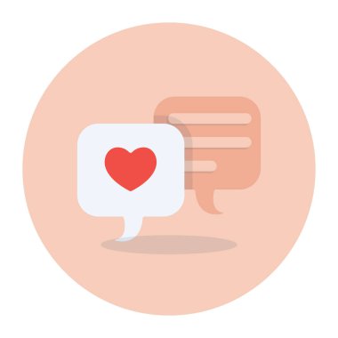 Aşk mesajı vektör simgesi modern illüstrasyon