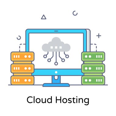 Bulut sunucu teknolojisi vektör illüstrasyonu