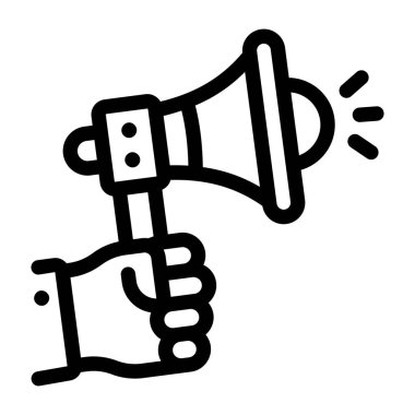 megafon düz simge, vektör illüstrasyonu