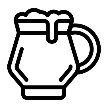 Bira kupası ikon vektörü. Taslak içki bardağı tabelası. izole edilmiş sınır sembolü çizimi
