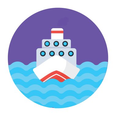 Gemi simgesi vektör illüstrasyonu