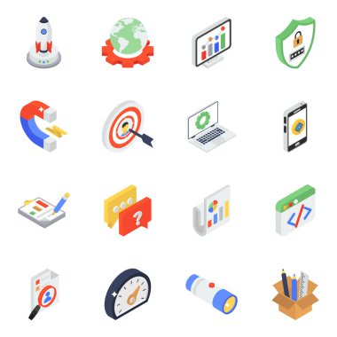 Web tasarımı için vektör simgeleri kümesi 