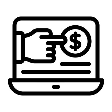 çevrimiçi bankacılık simgesi vektör illüstrasyonu