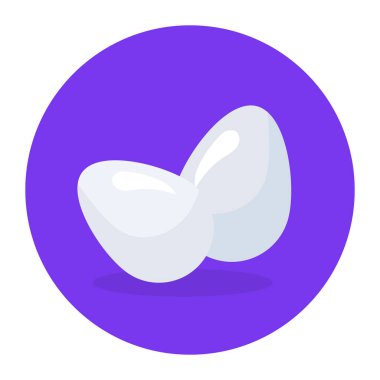 Yumurta ikonu. Web için yumurta vektör simgelerinin düz çizimi