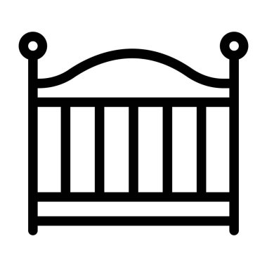 bebek beşiği ikonu. Beyaz arka planda izole edilmiş web tasarımı için çocuk beşiği yatak vektör simgeleri