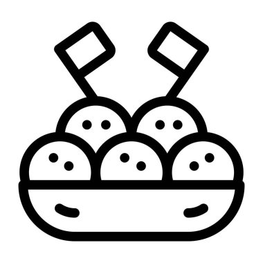 Gıda ve içeceğin katı çizgi simgesi