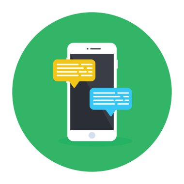 İleti simgesi vektör illüstrasyon tasarımlı akıllı telefon