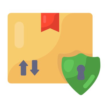 dağıtım sigortası düz vektör simgesi