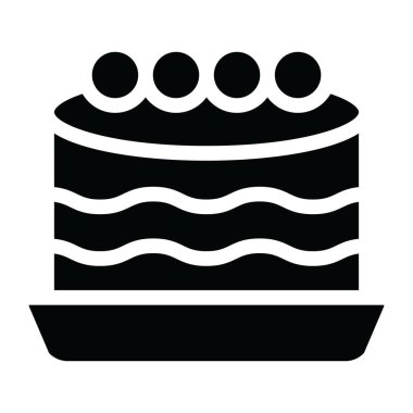 Kek ikonu. Web için çikolatalı kek vektör simgelerinin ana hatları