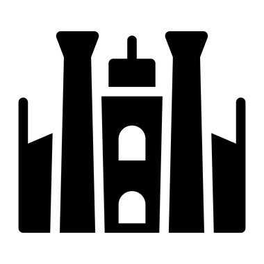 Tapınak inşa ikonu. vektör illüstrasyonu