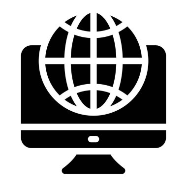 küresel teknoloji simgesi vektör illüstrasyonu