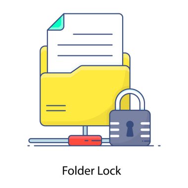 folder with document and padlock vector illustration design