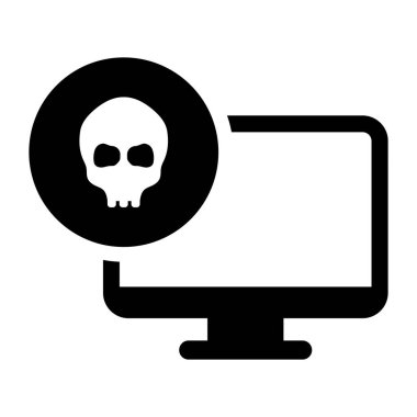 computer virus icon. simple illustration of skull vector icons for web design isolated on white background