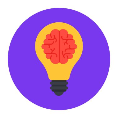 Beyni olan bir ampulün vektör çizimi