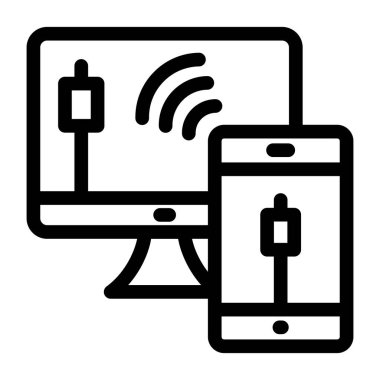 Cep telefonu simgesi, vektör illüstrasyonu