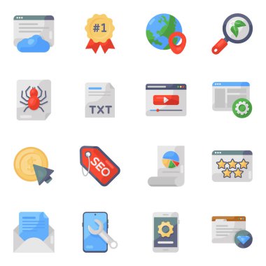 Web tasarımı için vektör simgeleri kümesi 