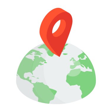 konum pin vektör illüstrasyon tasarımı olan dünya