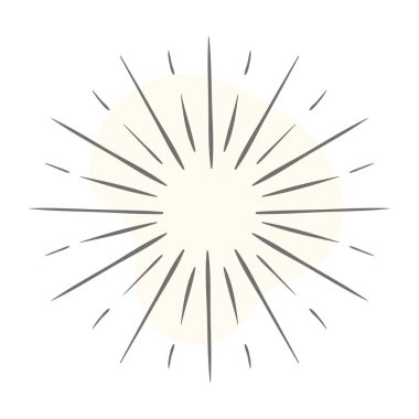 Güneş patlaması. Güneş ışınları. vektör illüstrasyonu.