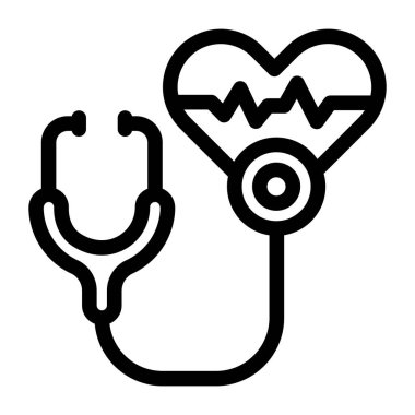 Steteskop. Web simgesi basit illüstrasyon