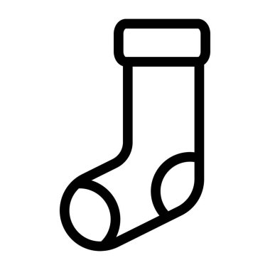 Noel Çorabı Düz Simge Tasarımı