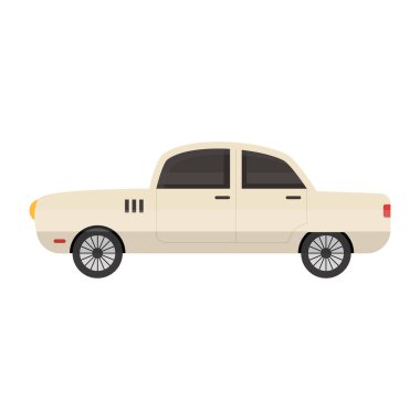 Araba ikonu. Retro vintage vektör logosunun düz çizimi.