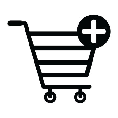 Alışveriş arabası simgesine ekle. izole edilmiş sınır sembolü çizimi