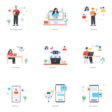 Web tasarımı için vektör simgeleri kümesi