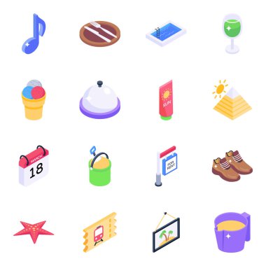 9 ve gece sembollerinin vektör çizimi. Web için müzik ve ekipman koleksiyonu.