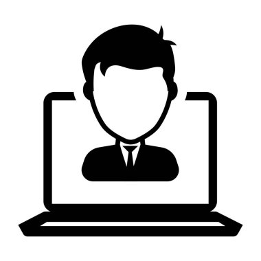 kişi avatar karakter vektör illüstrasyon tasarımı ile laptop