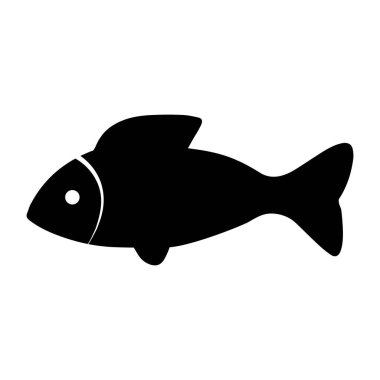 Balık ikonu. Web için deniz yaşam vektör simgelerinin düz çizimi