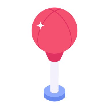 Lolipop ikonu. Web için kokteyl vektör simgelerinin izometrik çizimi