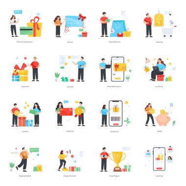 İş adamları ve ofis çalışanları, vektör illüstrasyonu