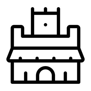 Bina. Web simgesi basit illüstrasyon