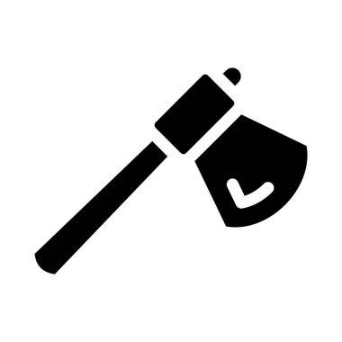 Web ve mobil uygulama tasarımınız için beyaz arkaplanda izole edilmiş balta simgesi vektörü, el işareti